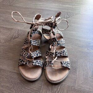 Old Navy Cheetah Print Lace Up Gladiators